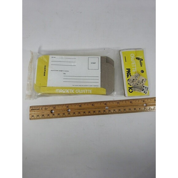 Vintage Magnetic Cassette Tape Mailing Boxes FW Woolworth New Sealed 10 Pack - Picture 10 of 16